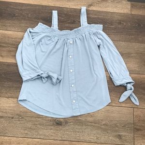 Blue Off Shoulder Top